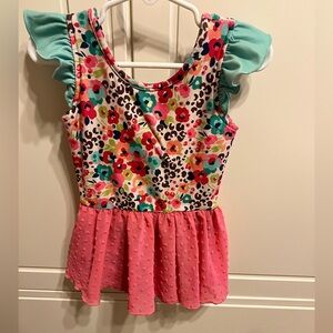 Cheeky Plum Multicolor Scoop-neck Back Girls Size 4T Leotard